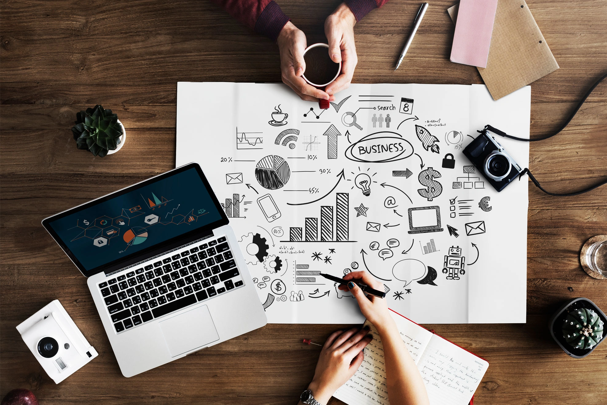Buzzlane team working on digital marketing